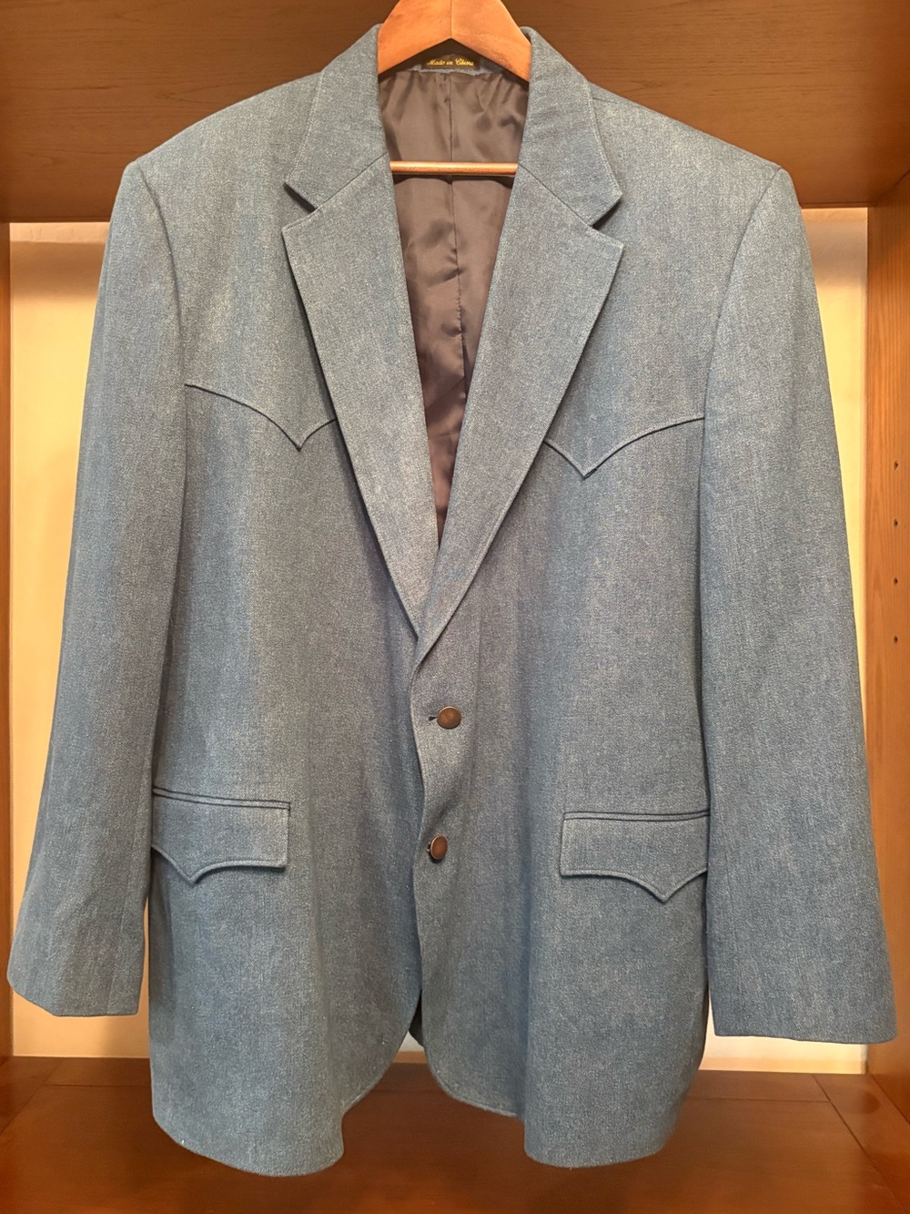 Men's Blue Denim Western Sport Coat